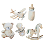 Little Teddy Bordsdekorationer Elfenben