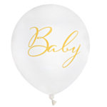 Baby Latexballonger Vit/Guld