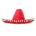 Röd Sombrero Pom Pom Hatt