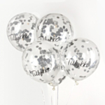 Tillykke Konfettiballonger Silver