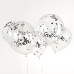 Grattis Konfettiballonger Silver