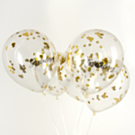 Gratulerer Konfettiballonger Guld