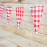 Rutig Picknick Girlang Röd/Vit