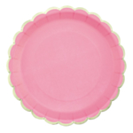 Vågiga Papptallrikar Rosa