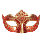 Venedig Glittermask Guld/Röd