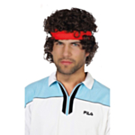 80-tal Tennisspelare Peruk Med Pannband
