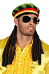 Rasta hatt med hår