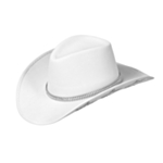 Glittrande Cowboyhatt Vit