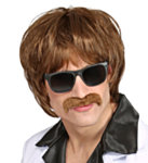 60-tal Peruk med Mustasch