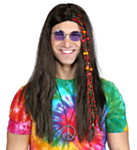 Hippieperuk Med Flätor