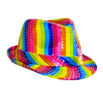 Paljett Fedora Regnbåge