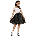 50-tal Polka Kjol Svart