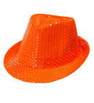 Paljettfedora neonorange