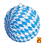 Oktoberfest Papperslykta Blå/Vit