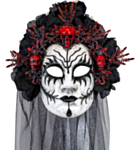 Dödens Drottning Mask Svart/Röd