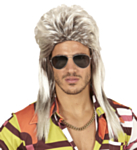Blond 80-talsmullet Peruk