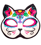 Día de los Muertos Katt Mask