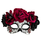 Día de los Muertos Ögonmask Vinröd