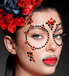 Día de los Muertos Ansiktssmycken Röd/Svart