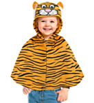 Tiger Plyschponcho Barndräkt
