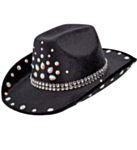 Diamant Cowboyhatt Svart