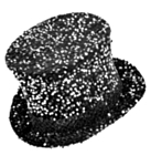 Paljett Hög Hatt Svart/Silver