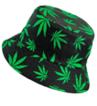 Weed Bucket Hat Svart/Grön