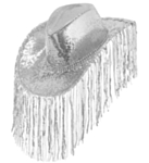 Paljett Cowboyhatt Silver