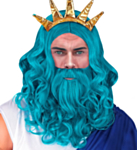 Poseidon Peruk & Skägg Turkos