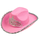 Tiara Cowboyhatt Ljusrosa