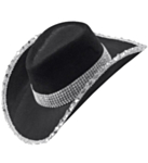 Glitter Cowboyhatt Svart