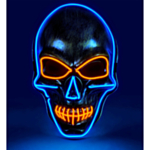 Dödskalle LED-mask Blå