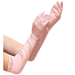Långa Satin Barnhandskar Rosa