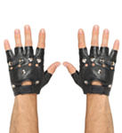 Biker Handskar Läderlook