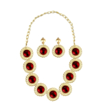 Renässans Örhängen & Halsband Röd