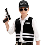 Polisväst & Keps Set Barndräkt
