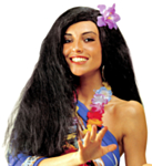 Hawaiiblomma Peruk Svart