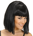 Svart showgirl peruk