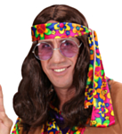 Hippie Dude Peruk Brun