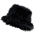 Plysch Bucket Hat Svart