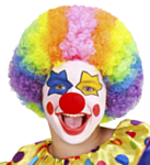 Regnbbågsfärgad Clownperuk Barn