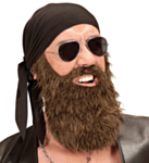 Biker Skägg & Bandana Brun