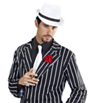 Fedora Gangsterhatt Vit