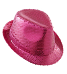 Paljett Trilby Hatt Rosa