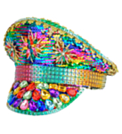 Glitter Kaptenshatt Regnbåge