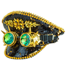 Glitter Steampunk Kaptenshatt Svart/Guld