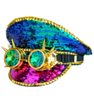 Glitter Steampunk Kaptenshatt Rosa/Blå