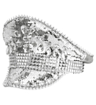 Glitter Kaptenshatt Silver