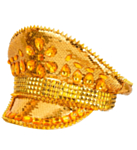 Glitter Kaptenshatt Guld