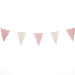 Gingham Vimpelgirlang Röd/Vit/Beige
